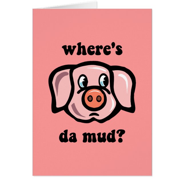 Rolig gris hälsningskort (Framsidan)