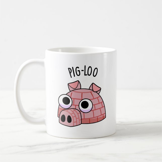 Rolig Gris-iglott Puns  Kaffemugg (Vänster)