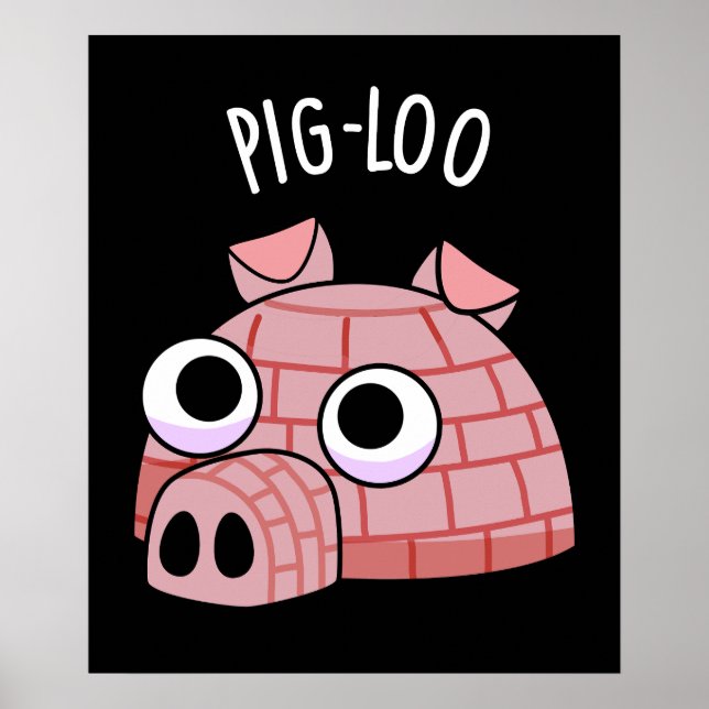 Rolig Gris-iglott Puns Mörk Bakgrund Poster (Framsidan)