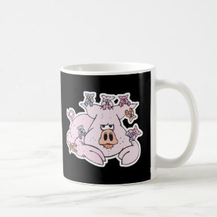 rolig gris med små grisgrisar kaffemugg