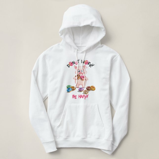 Rolig gris munk pun hoodie t shirt (Design framsida)