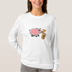 Rolig gris som BF leker TubaT-tröja Tee Shirt