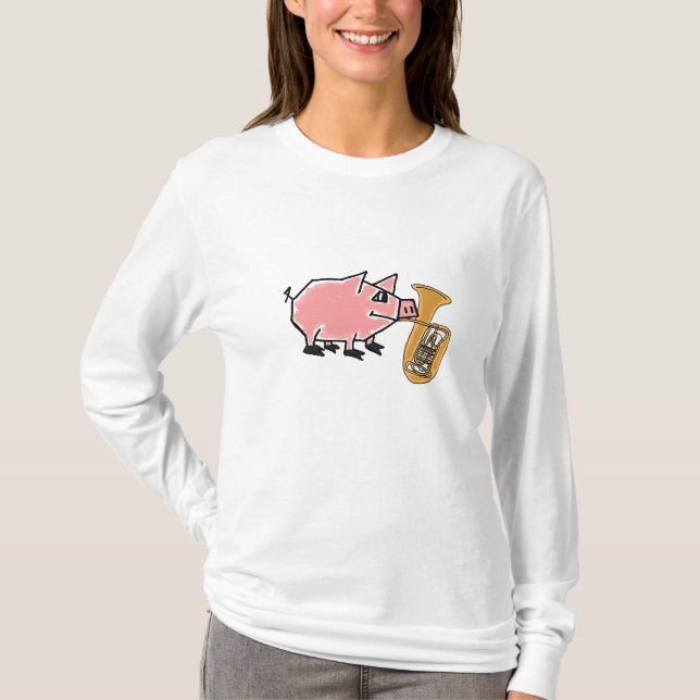Rolig gris som BF leker TubaT-tröja Tee Shirt (Framsida)