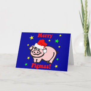 Rolig grisjul helgkort
