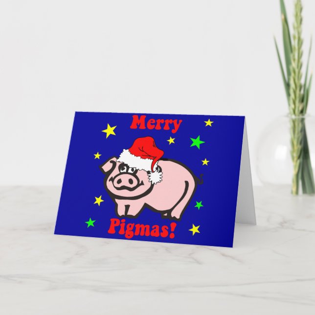Rolig grisjul helgkort (Framsida)