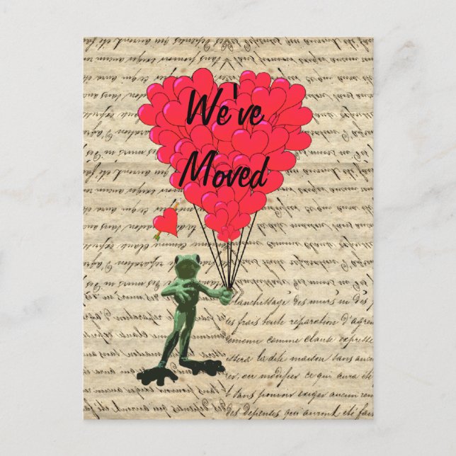 Rolig groda adressändring meddelande vykort (Framsida)