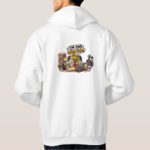 Rolig Groda Arbetsansikte Hoodie - Kontorshumor