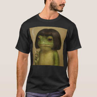 Rolig Groda Bob Frisyr Rökande Meme T Shirt
