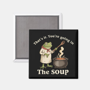 Rolig Groda Du Kommer i Soppa Cottagecore Magnet