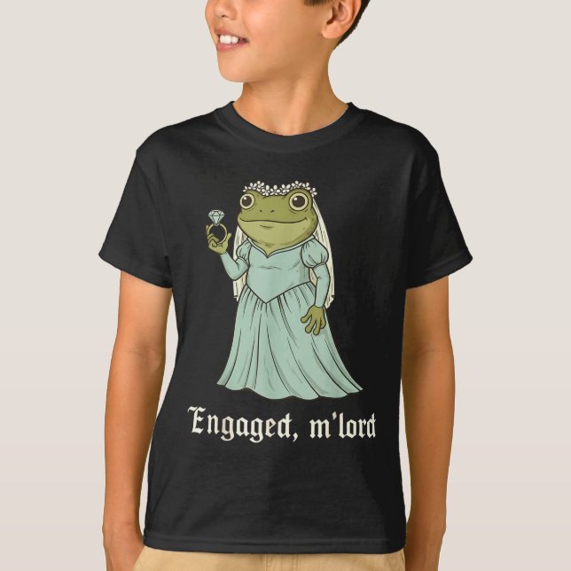 Rolig Groda Förlovning Matchande Par T-shirt Snark (Framsida)