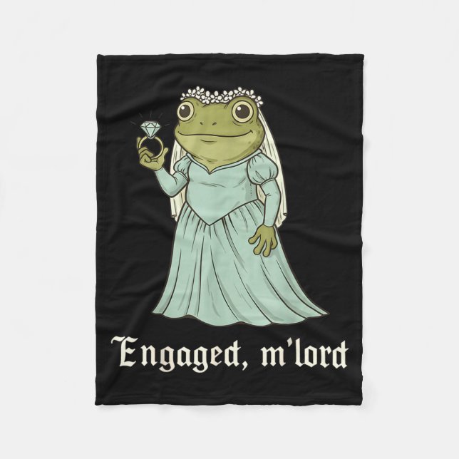 Rolig Groda Förlovning Matchande Par T-shirt Snark Fleecefilt (Framsidan)