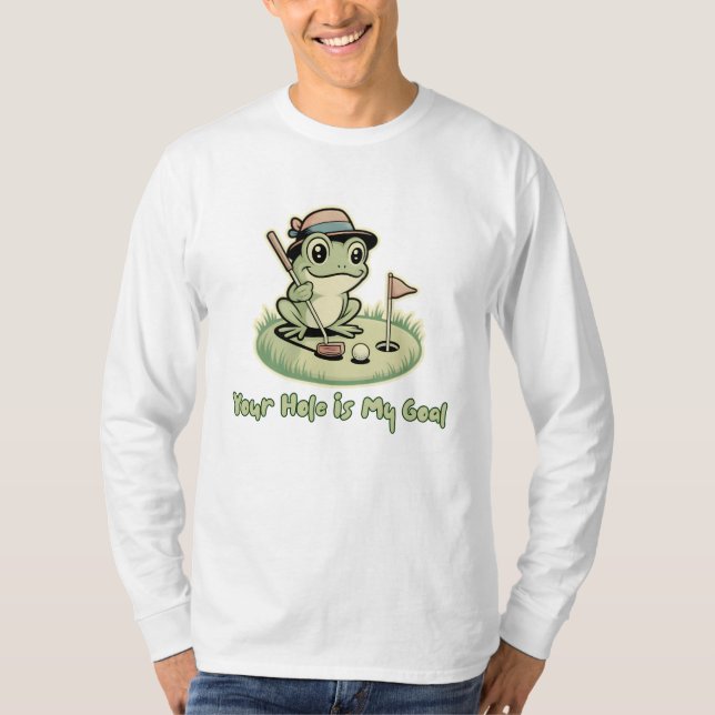Rolig Groda Golf  - Ditt Hål är Mitt Mål T Shirt (Framsida)