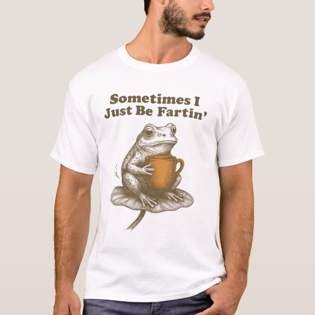 Rolig Groda Ibland Bara Fartar T Shirt (Framsida)