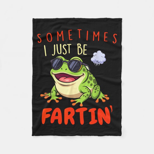 Rolig Groda Ibland Får Jag Bara Fisa  Fleecefilt (Framsidan)