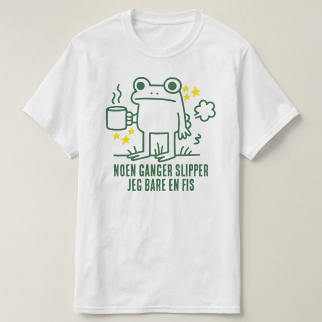 Rolig Groda Kaffe Fart Meme T-Shirt (Design framsida)
