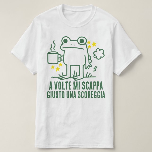 Rolig Groda Kaffe Fisa T-shirt (Design framsida)