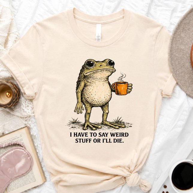 Rolig Groda Kaffe Tröja | Sarcasstisk Meme T-Shirt (Skapare uppladdad)
