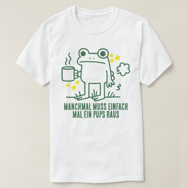 Rolig Groda Kaffe Valpar Mem  T Shirt (Design framsida)
