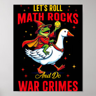 Rolig Groda Låt Oss Rulla Matematikstenar Och Begå Poster
