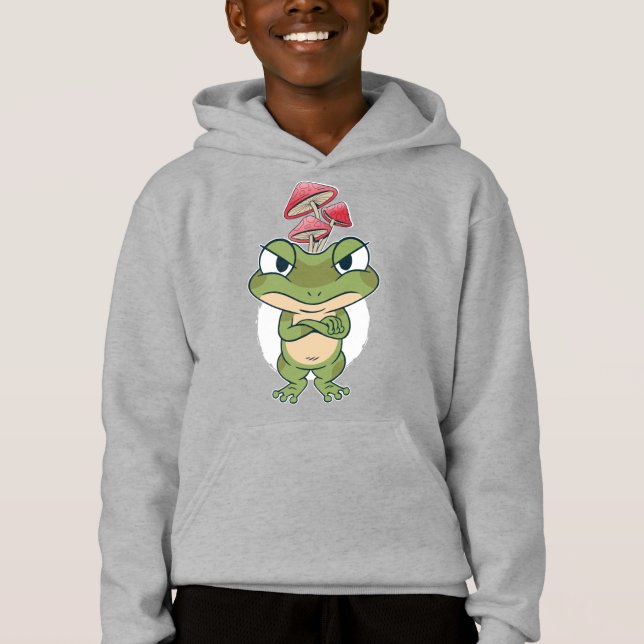 Rolig groda med svampar t shirt (Framsida)