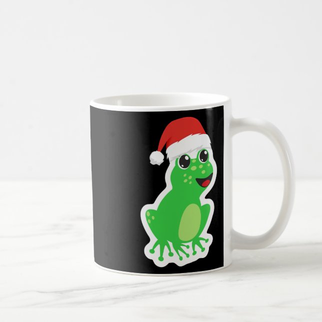 Rolig Groda Med Tomtehatt För Julpyjamas Groda Kaffemugg (Höger)