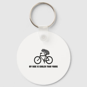 Rolig Groda på Cykel T-Shirt Cool Cykling Djur Nyckelring
