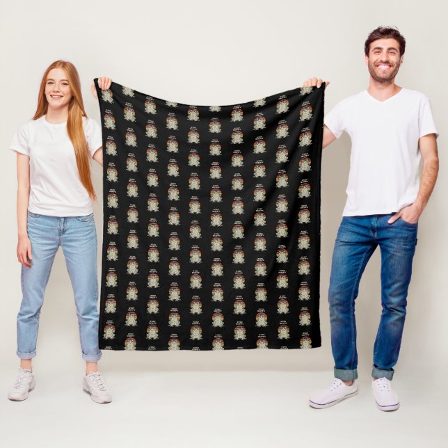 Rolig Groda Paddelskarare Retro Vintage Design  Fleecefilt (På plats)