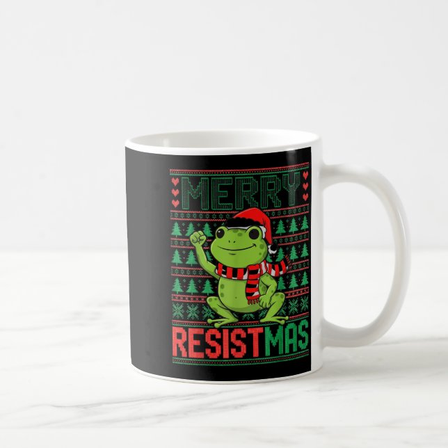 Rolig Groda Retro Glad Resistmas Litisk Ful Jul Kaffemugg (Höger)