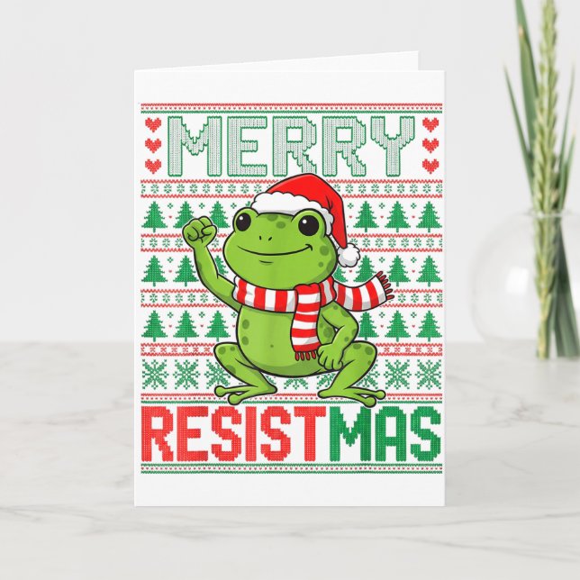 Rolig Groda Retro Glad Resistmas Politisk Ful Ch Kort (Framsida)
