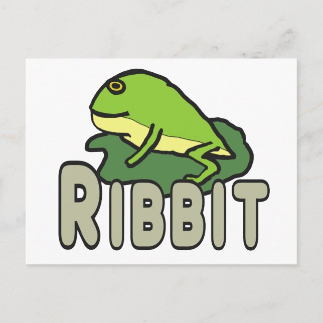 Rolig Groda Ribbit Vykort (Framsida)