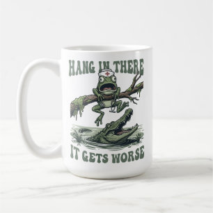 Rolig Groda Sjuksköterska Meme Häng I Där RN Kaffemugg