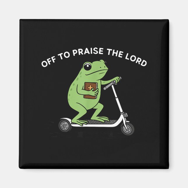 Rolig Groda Ska Prisa Herren Meme Citat Roligt Magnet (Framsidan)