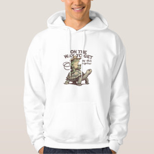 Rolig Groda Sköldpadda Motivation Vintage Konst Hoodie