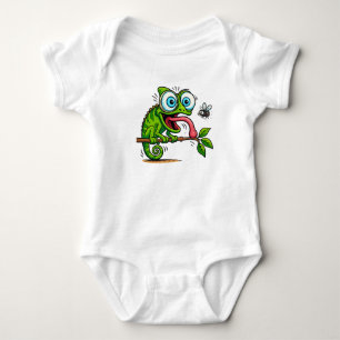 Rolig Groda som äter Donut Baby Kroppsoverall - Sö T Shirt