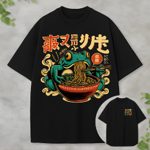 Rolig Groda som äter Ramen Tee Vintage Asiatisk Ma