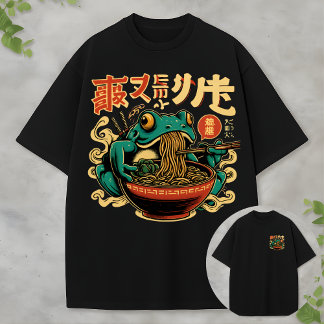 Rolig Groda som äter Ramen Tee Vintage Asiatisk Ma