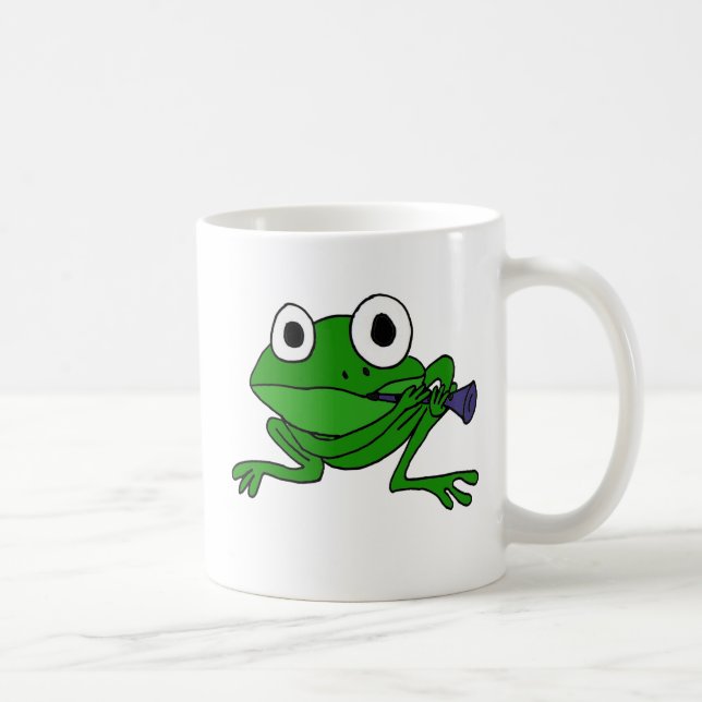Rolig groda som BH leker klarinetten Kaffemugg (Höger)