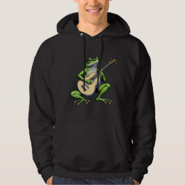 Rolig groda som spelar gitarr hoodie