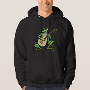 Rolig groda som spelar gitarr hoodie