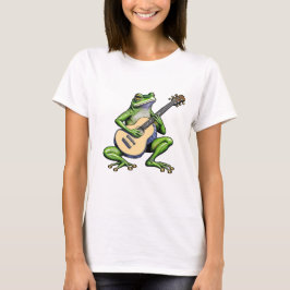 Rolig groda som spelar gitarr t shirt