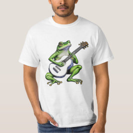 Rolig groda som spelar gitarr t shirt