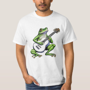 Rolig groda som spelar gitarr t shirt