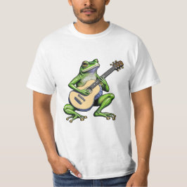 Rolig groda som spelar gitarr t shirt