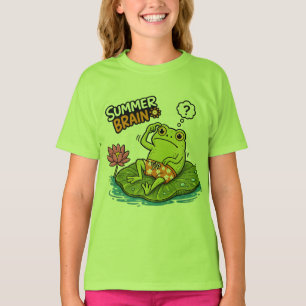 Rolig Groda Sommar Hjärna Dårig Groda Tecknad Film T Shirt