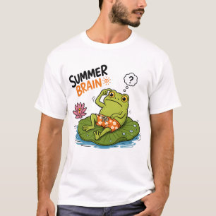 Rolig Groda Sommar Hjärna Dårig Groda Tecknad Film T Shirt