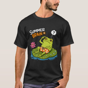 Rolig Groda Sommar Hjärna Dårig Groda Tecknad Film T Shirt