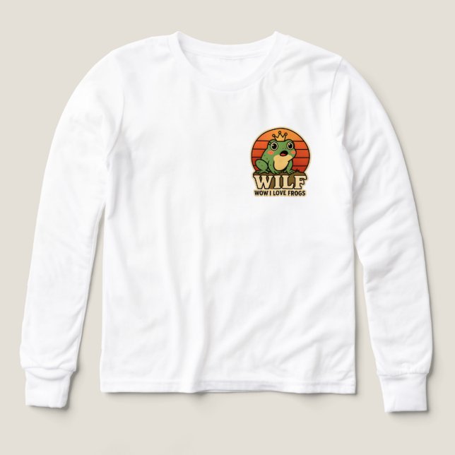 Rolig Groda T-Shirt – WILF Wow I Love Frogs Retro  (Design framsida)