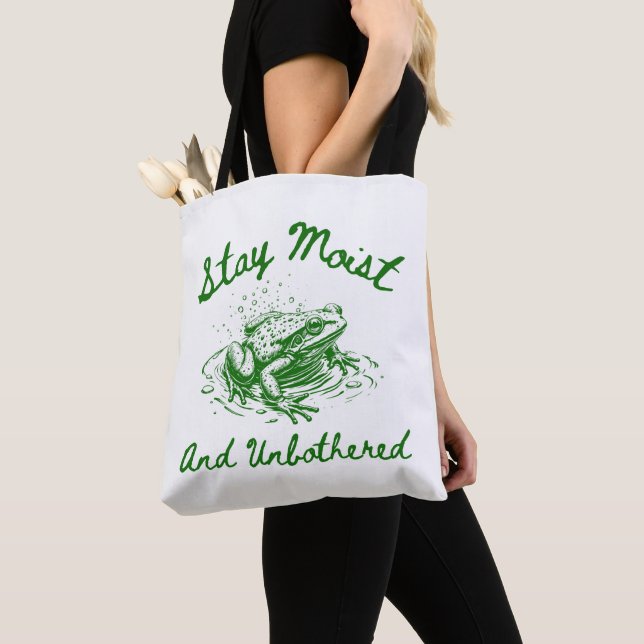 Rolig Groda Totebag Present Tygkasse (Närbild)