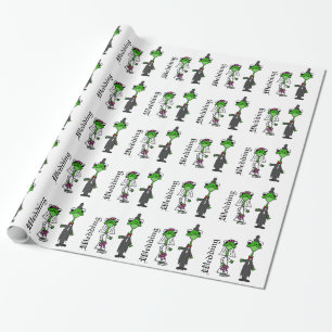 Rolig grodabrud- och brudgumbröllopdesign presentpapper