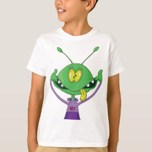 Rolig Grön Alien Gör Dumma Ansikte T Shirt